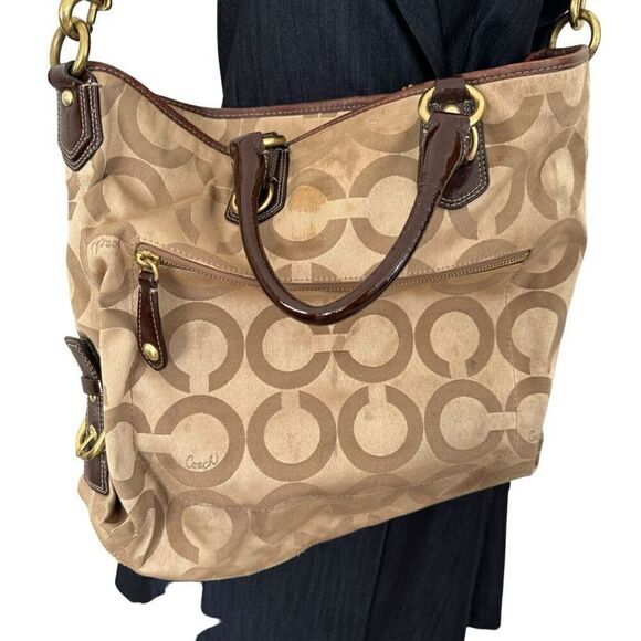 COACH Madison Julianne Op Art Signature Tote Large Satchel Shoulder Bag 12963 - Picture 2 of 10